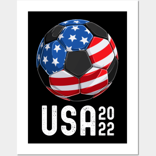 USA Flag American Soccer 2022 Pride Proud Support Squad Posters and Art